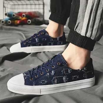 

2019 Hot sold explosion men's shoes spring new fashion canvas shoes casual personitly wild breathable shoes men's tide shoes