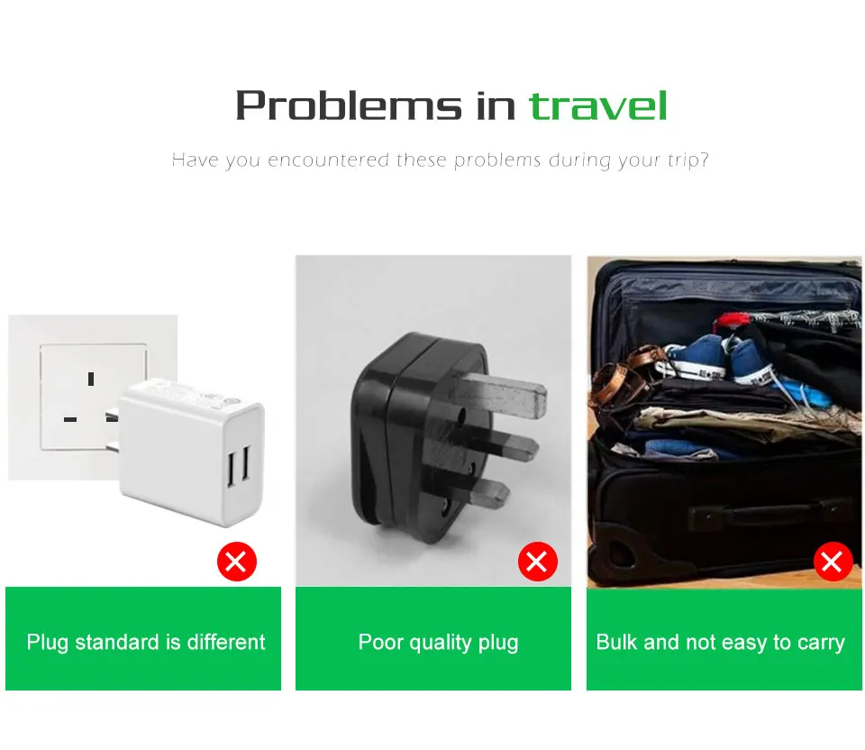 1 PC Universal EU US AU to UK Plugs Adapter EUR USA AUS to UK 3 Pin Socket Travel Adaptor Electrical Power Converter Plug (3)