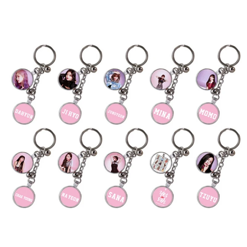 Kpop TWICE Fashion Keyring Key Holder New Album YES OR YES Glass Dome