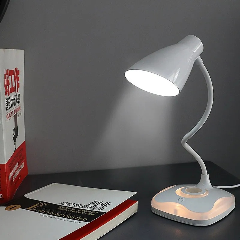 

LED Four-leaf Clover Sensor Desk Light Eye-Protection Lamp Flexible Night Lighting Table Lamp With USB Cable for Study