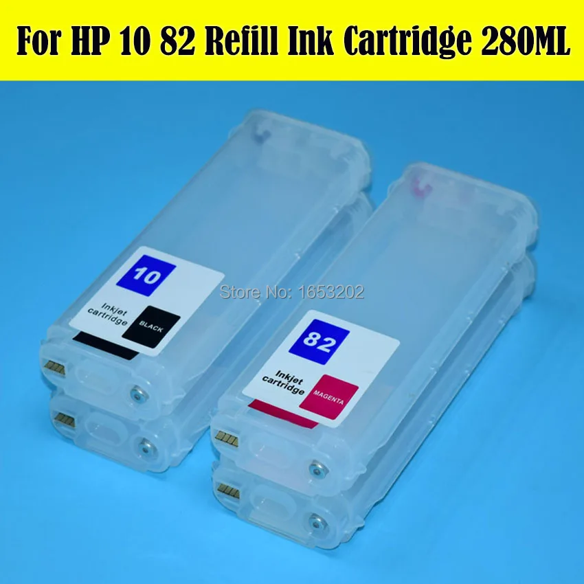 Крупноформатный 280 мл с постоянным дуговым чипом для HP 10 82 чернильный картридж