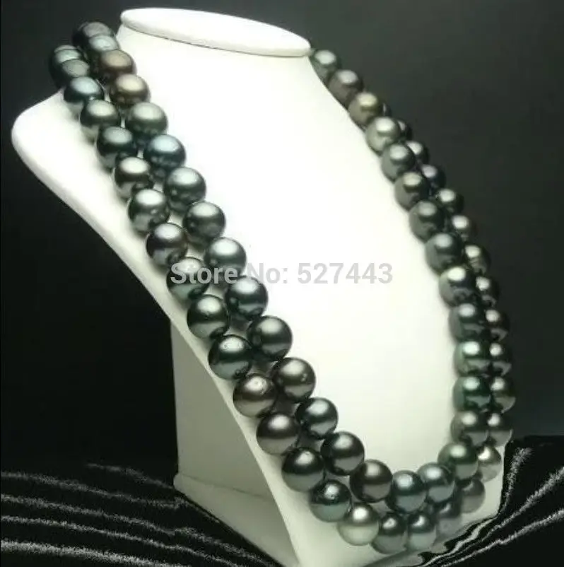 

Wholesale fast AAA 9-10mm Black Tahitian Cultured Pearl Necklace AAA
