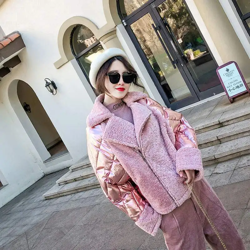 De New Chaud Veste Parkas Survêtement white Occasionnel Mode Coton D'hiver Pink Lâche Ly633 Femmes Court Patchwork 2019 Coréenne Manteau wIYZ5Yq