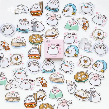 

45PCS/box Eat Dumplings Diary Paper Lable Stickers Crafts And Scrapbooking Decorative Lifelog Sticker DIY Stationery