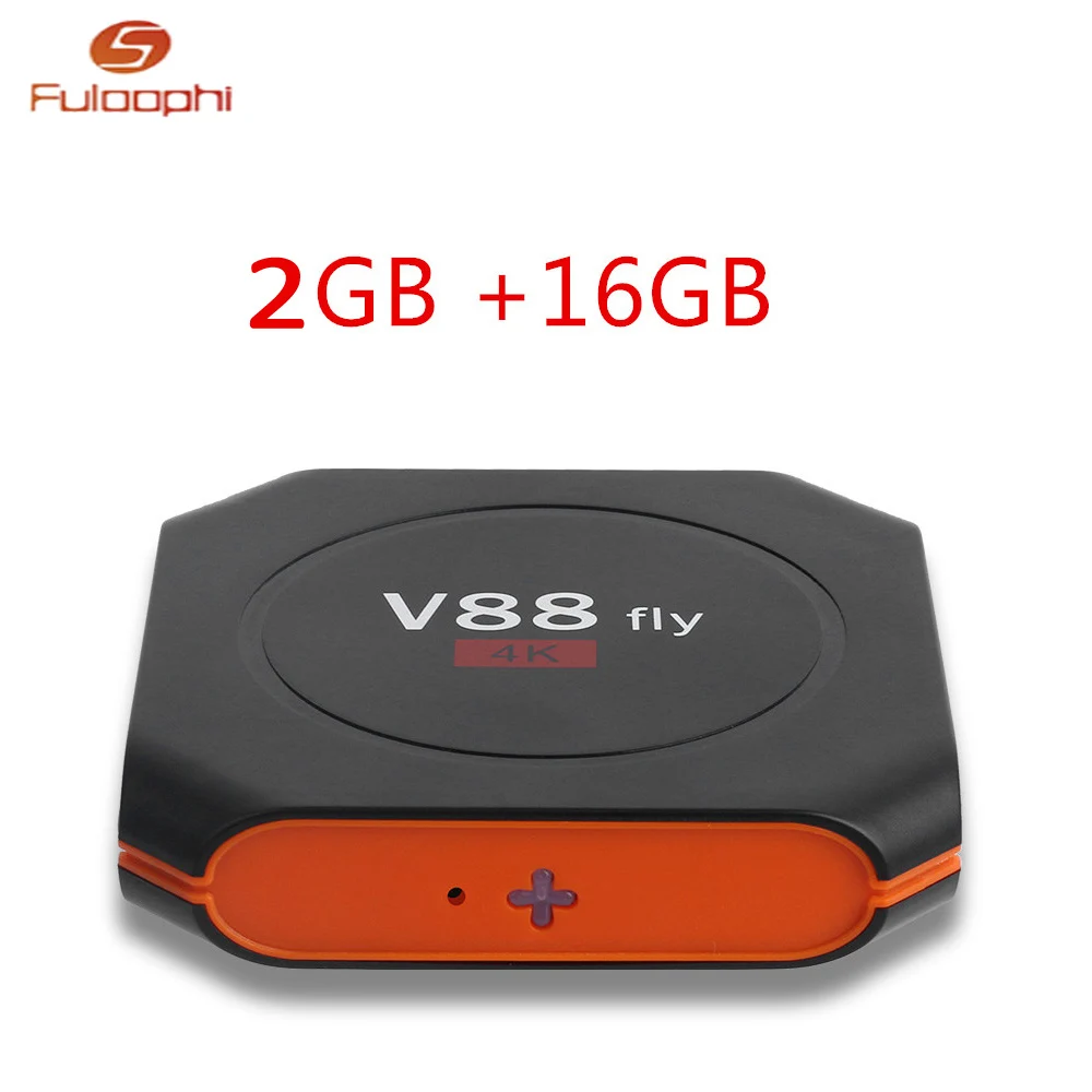 

Android Tv Box 8.1 V88 Fly Rk3328 2GB 16GB Bluetooth 4.0 IR Remote Control with Netflix Youtube Upgrad Set Top Box Media Player