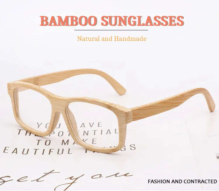 Новая Мода Близорукость Оптические очки оправа ручной работы плоский светильник очки из бамбукового дерева оправа для мужчин и женщин