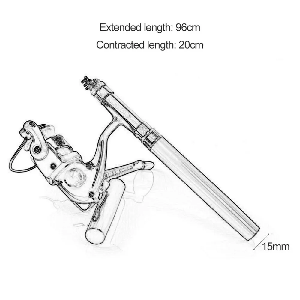 Супер легкий Портативный Рыбалка Набор Ручка Катушка с стержень Мини Телескопический Рыбалка полюса Rod+ катушка карман Рыбалка катушка