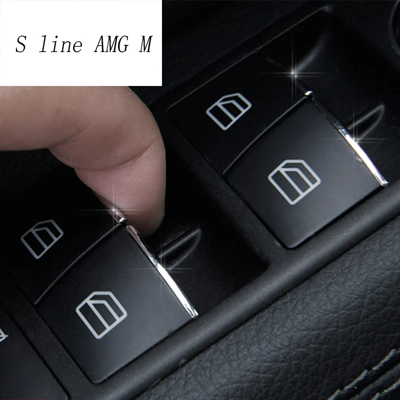 Стайлинга автомобилей окно Лифт кнопки переключения охватывает наклейки Накладка для Mercedes-Benz GLE W166 ML GL GLS X166 интерьер авто аксессуары