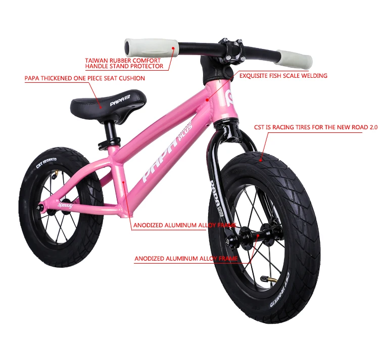 Детский балансировочный велосипед PAPABIKE, два колеса, 12 дюймов, детский ходунки, портативный велосипед, без педалей, детский велосипед, ходунки, игрушки для верховой езды