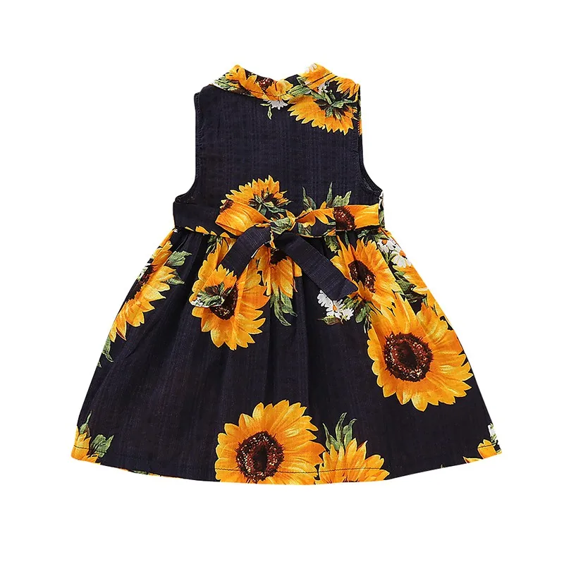 Summer Baby Girl Dress Kids Children Dress Girls Sleeveless Print Dress Soft Cotton Princess