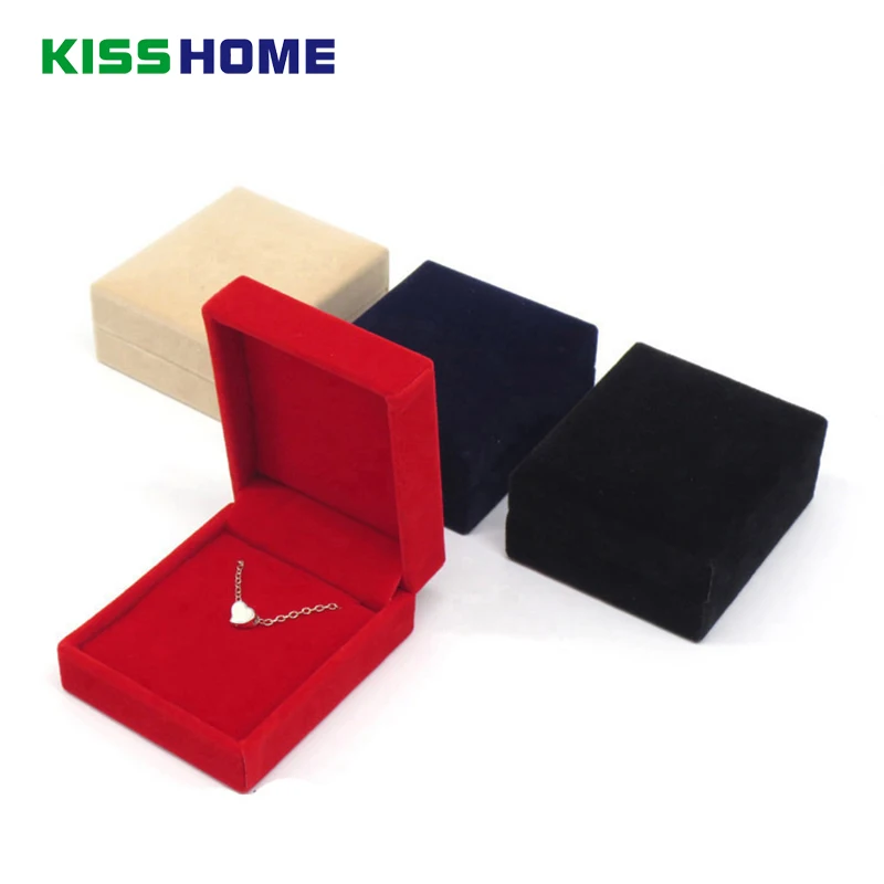

3pc/lot Beige Jewellery Case Earrings Necklace Bracelets Display Box Velvet Gift Boxes Amazing Square Velvet Boxes for Keychains
