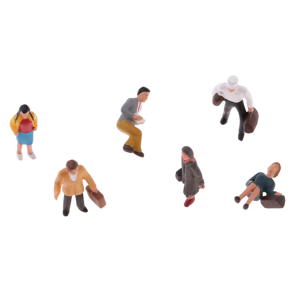 1/87 Scale Resin Big City People Figure Model - Assorted for Train Roadway Scenery Decoration