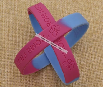 

100pcs custom one color debossed texts & logo rubber wristbands promotion silicone bracelet for events & promotion gift