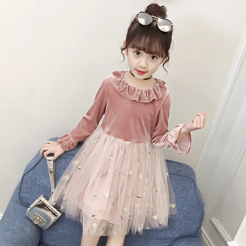 

2018 Girls princess dress spring summer and autumn children's Korean version of the dress little girl fairy beautiful dress