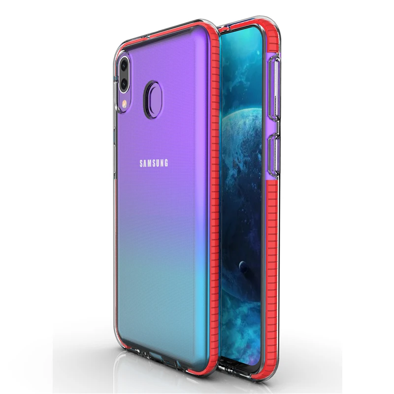 Мягкий чехол для samsung Galaxy S10 S9 S8 A70 A50 A40 A30 A20 A10 A6 A7 A9 J4 J6 плюс J3 J5 J7 противоударный чехол-бампер - Цвет: Красный