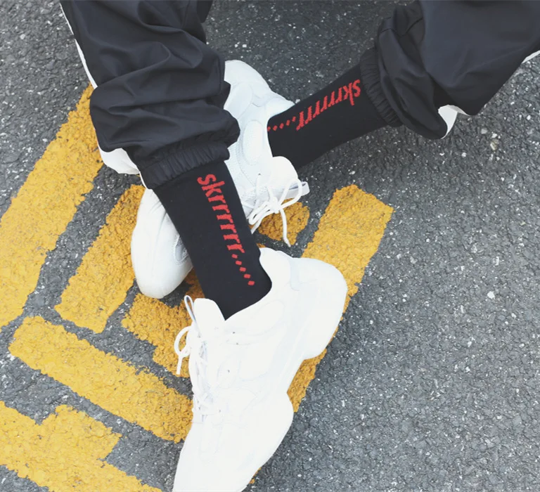 Бренд Tide ulzzang Harajuku skrrrrr... носки в стиле хип хоп хлопковые мужские и женские для