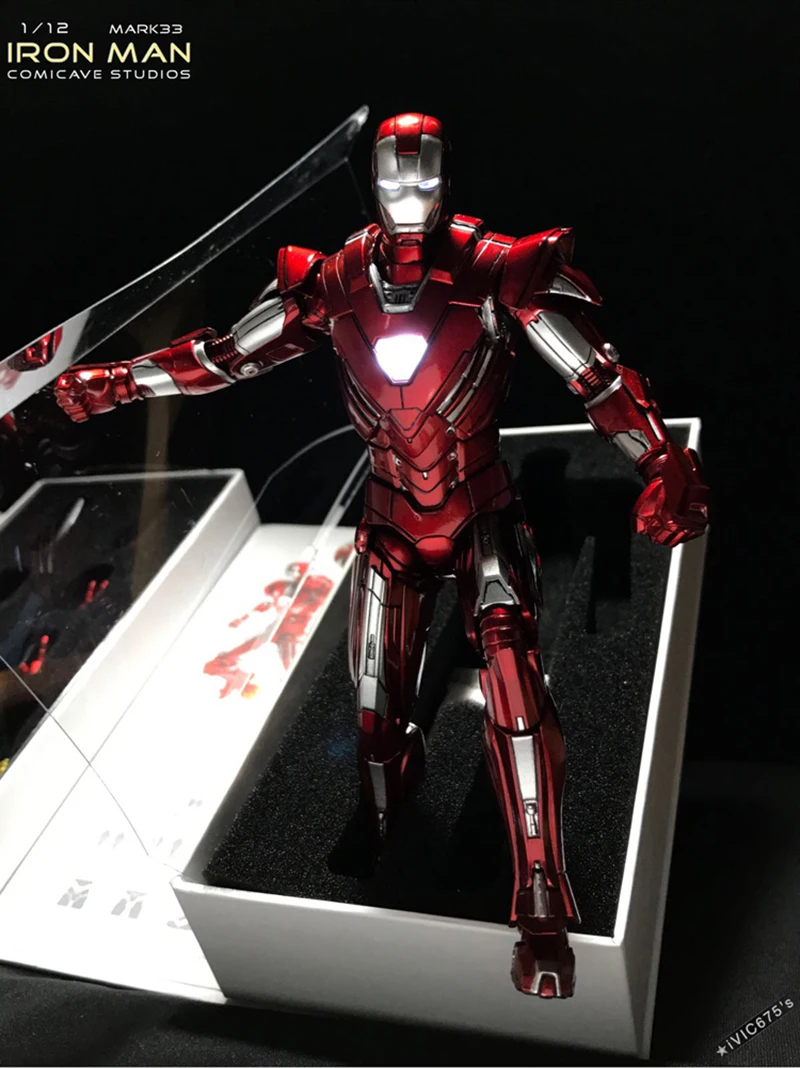 COMICAVE Original 1//12 Metal Alloy IRON MAN MK33 MK30 Silver Centurion Figure
