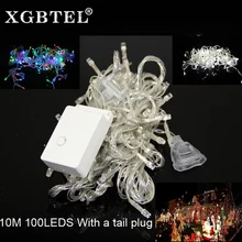 Светодиодная линейная гирлянда 10 м 100led AC110V или AC220V красочные праздничное светодиодное освещение водонепроницаемый наружный Декор рождественское освещение