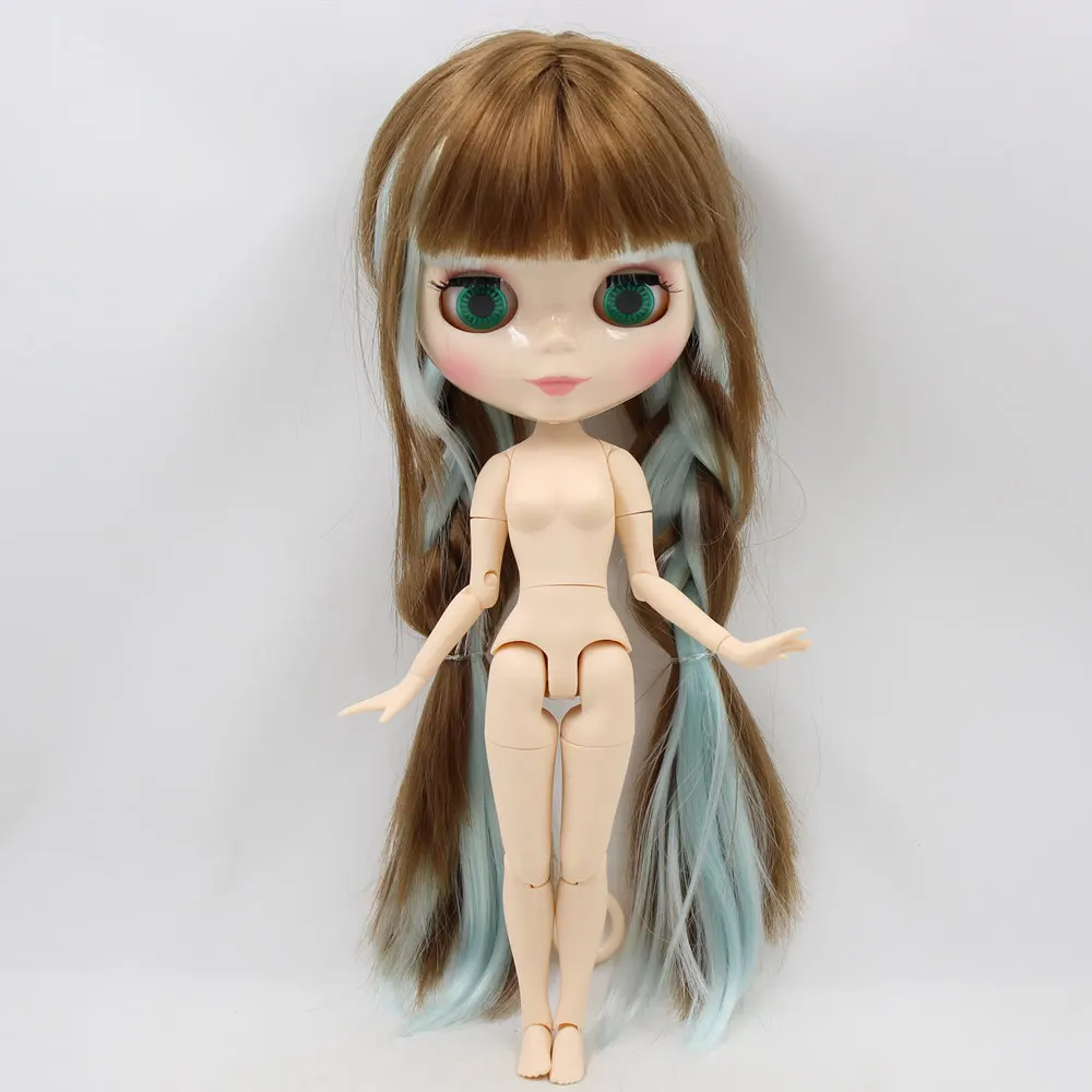 Кукла Blyth ICY DBS No.BL0623/6909 коричневый смешанный синий волос белая кожа шарнирное тело