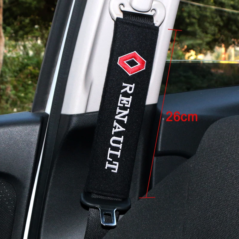 

26cm 2pcs Automobiles Seat Belt Pad Protection seat cover for Renault duster megane 2 logan renault clio emblem