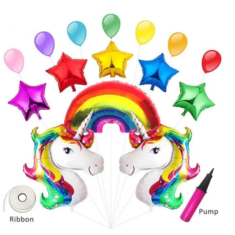 

Rainbow Unicorn Balloon Set Birthday Party Decoration Cross-border Balloon Package Wholesale
