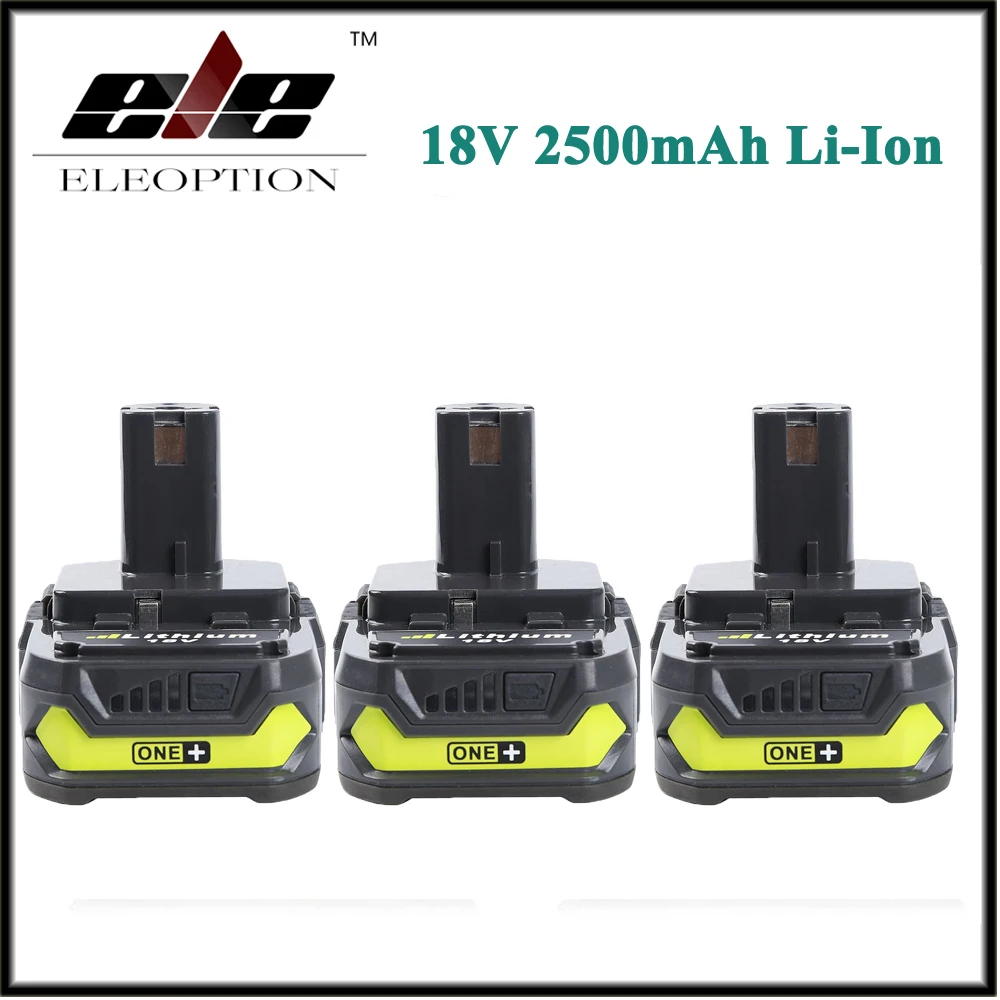 Eleoption 3x 18V 2500mAh Li Ion Rechargeable Battery For Ryobi RB18L25 One Plus for font b
