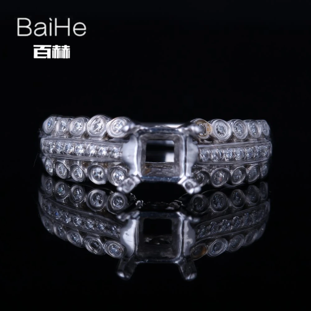 BAIHE Твердые 10 к белое золото сертифицированная Подушка Cut Обручальное женское милое/романтичное изысканное ювелирное элегантное уникально... BAIHE Твердые 10 к белое золото сертифицированная Подушка Cut Обручальное женское милое/романтичное изысканное ювелирное элегантное уникально...