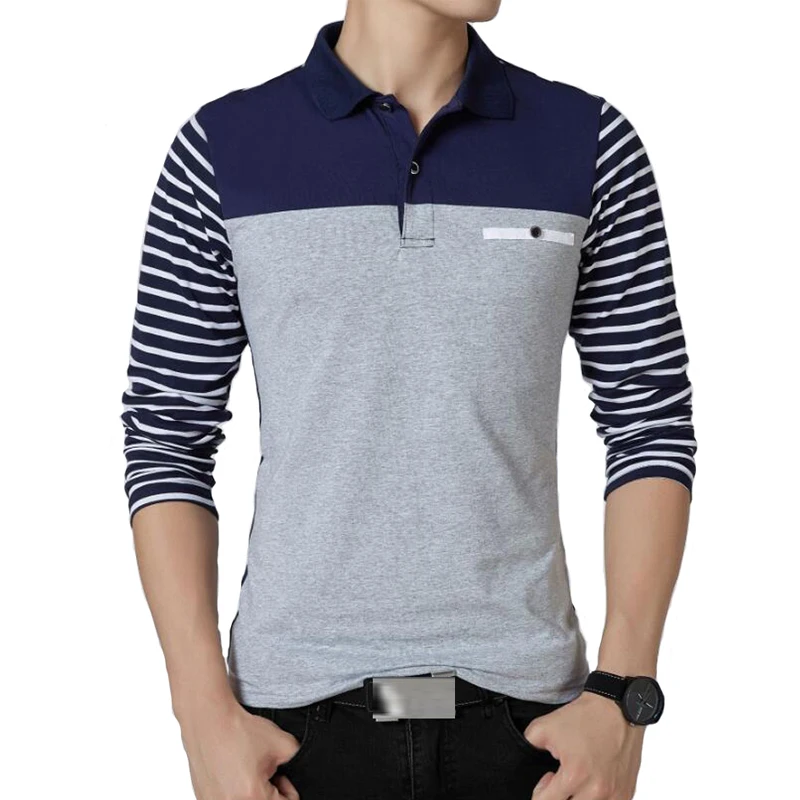 

2019 New Stripe Tee Shirt Men Casual Spring Long Sleeve Shirts Men Slim Fit Camisa Masculina Plus Size 5XL Cotton Tops