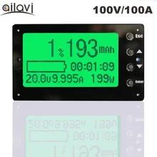 Tf03 большой Экран 100 В 100A Батарея Ёмкость тестер Индикатор кулонометр литий свинцово-кислотная Универсальный Батарея метр