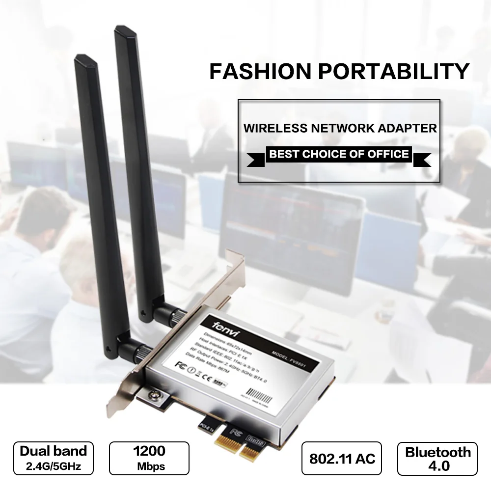 Desktop Dual band 867 Мбит/с 802.11ac Intel 7260 AC1200 Беспроводной PCI-E Wi-fi Bluetooth карты PCI Express антенный адаптер Wi-fi + BT 4,0