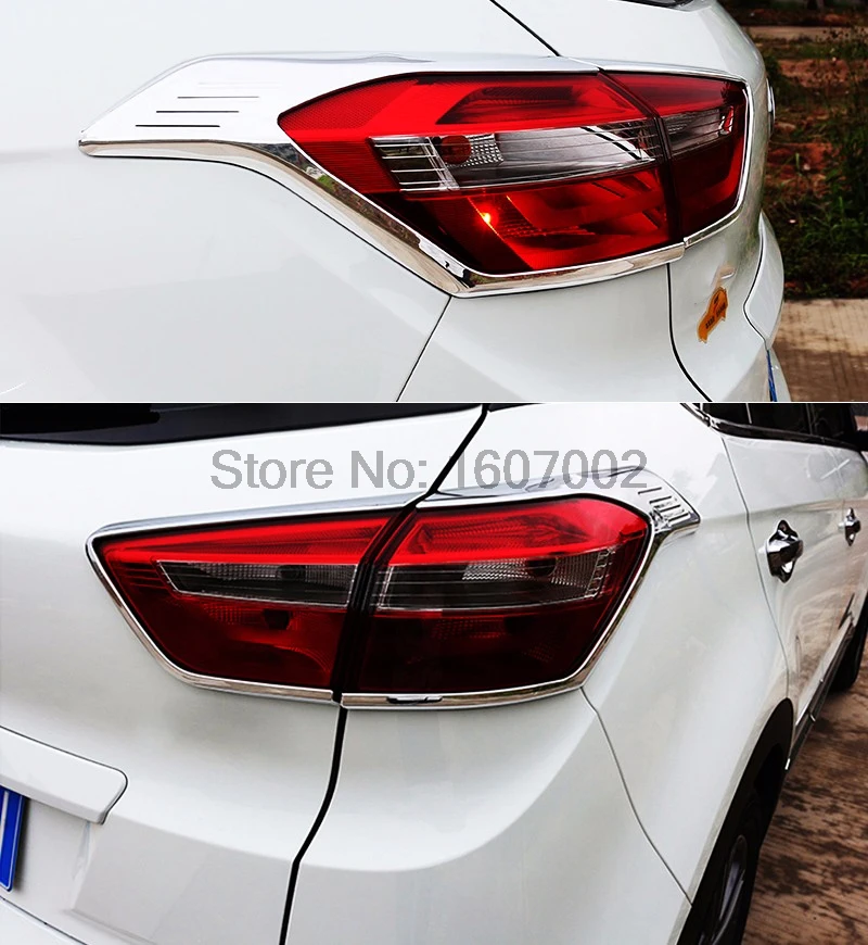 Накладка на задние фары для Hyundai Creta IX25 2015 2016 2017 АБС-хром декоративная задняя фара