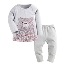 Pijamas kids 2016 Baby Cartoon Bear Infantil Boy Pajamas Set Girls Set Baby toddler Sleep Wear Clothing baby boy clothes