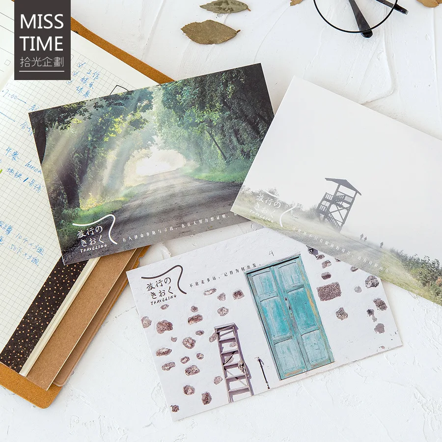 30 sheets/LOT Creative The Meaning of Travel Postcard /Greeting Card/Message Card/Christmas and New Year gifts