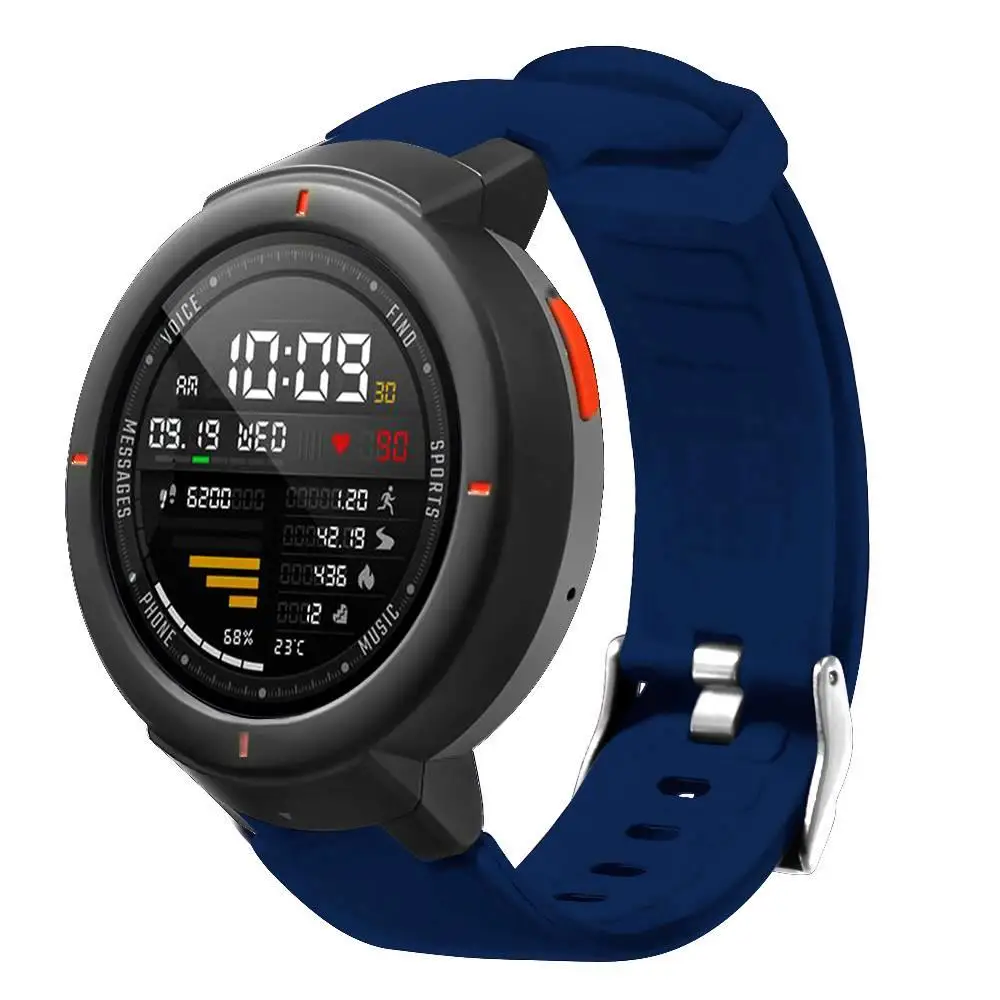 Мягкий сменный силиконовый ремешок для часов Amazfit Verge 20 мм для Huami Xiaomi Amazfit 3 Verge - Цвет: deep blue