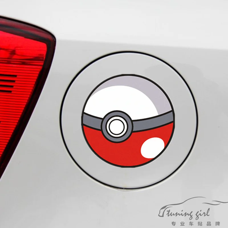 

Car Stickers Pokemon Go Poke Ball Cartoon Lovely Funny Creative Decals For Fuel Tank Cap Auto Tuning Styling 11x11cm D16