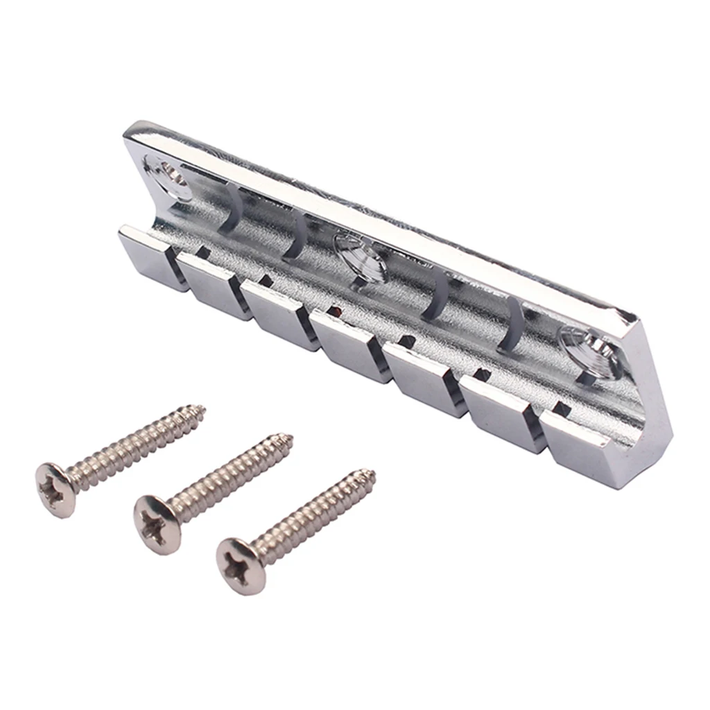 Metal 6 String Guitar Bridge Stopbar Tailpiece with Mounting Screws for Electric Guitar Replacement Parts Accessories