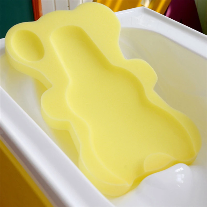 Мягкая губка для ванны для младенцев, милый мультяшный Противоскользящий Поролоновый коврик, поддерживающий тело, безопасная детская подушка, губка для ванной