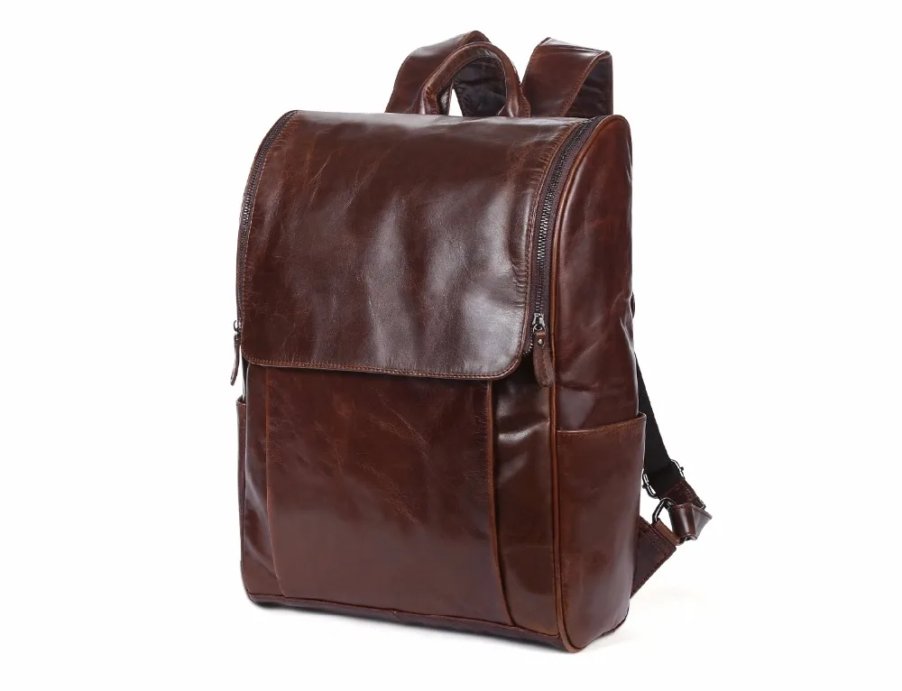 Модный мужской рюкзак из натуральной кожи винтажные дорожные сумки воловья кожа высокой емкости повседневный рюкзак для мужчин Мужская сумка 8856