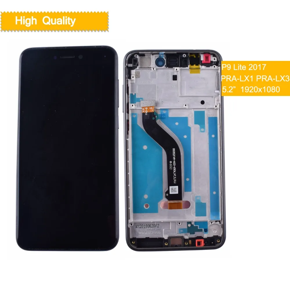 

10pcs/lot high quality lcd For Huawei P9 Lite 2017 LCD Display Touch Screen Digitizer Assembly With Frame PRA-LX1 Replacement