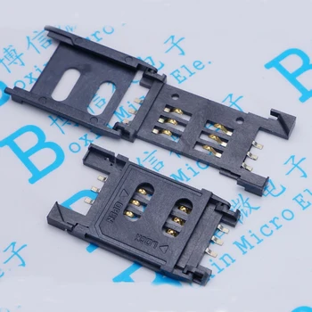 

SIM Card Socket Clamshell Six Feet Mobile CommuniCation Card Connector SIM Card Slot 6P