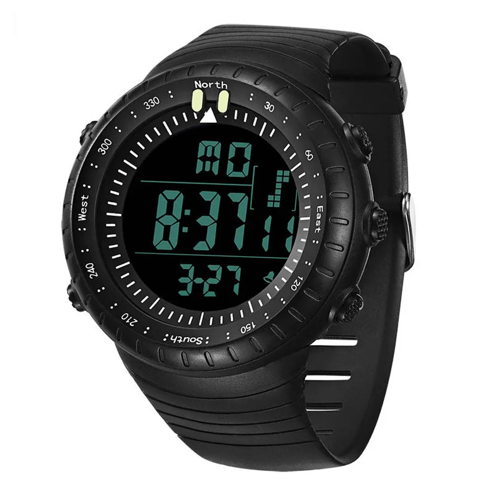 Watch Digital Men Women LED Date Montre Sport Military Silicone Quartz Watch Water Resistant in Black Blue Purple Red Yellow
