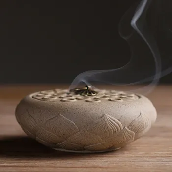 

Ceramic Censer Porcelain Lotus Shape Sandalwood Censer Bowl Incense Burner Statue Home Office Decoration