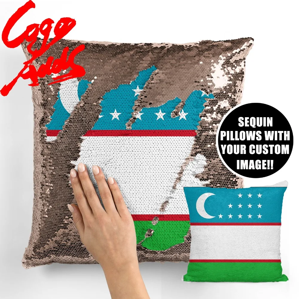 

Uzbekistan home decoration accessories room decoration cushion cover throw pillows reversible mermaid sequin pillow case cover