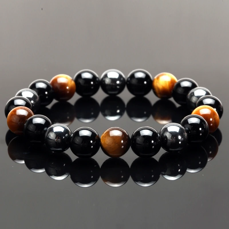 

Mcllroy 10mm Meajoe Tiger Eye Stone Bead Bracelet Men Vintage Charm Round Chain Beads Bracelets Jewelry For Women bijoux homme