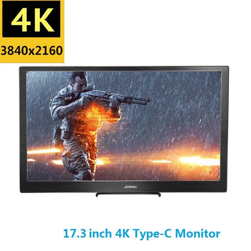 18,4 дюймов Full HD 3840X2160 4K ips портативный игровой экран монитор ПК для PS3 PS4 Macbook 13," USB-C маленький мини компьютерный монитор - Цвет: 17.3 4K Monitor