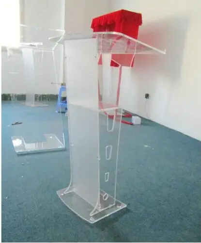 

Free Shipping logo custom Acrylic church pulpit /innovative lectern /Shatterproof podium for church logo customize