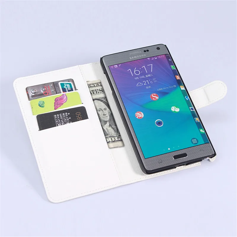 Luxury Genuine Leather Case For Samsung Galaxy Note Edge Flip Wallet Style Phone Bag Cover Stand Design Cases Card Holder