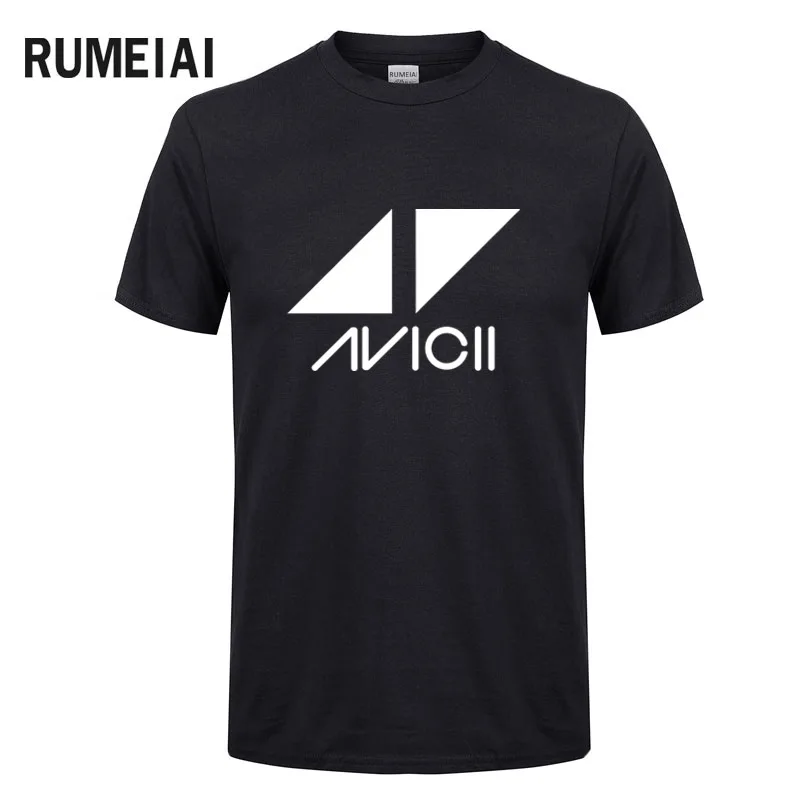 

2019 Avicii DJ Logo Summer T-shirt Men Cotton Short Sleeve Print Fans Club Casual Hip Hop T Shirt Homme KPOP Men Tshirt Tops