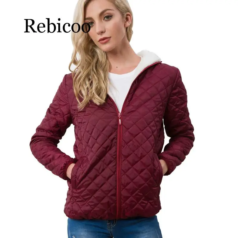 Autumn 2019 New  basic jackets Female Women Winter plus velvet lamb hooded Coats Cotton Winter Jacket Womens Outwear coat