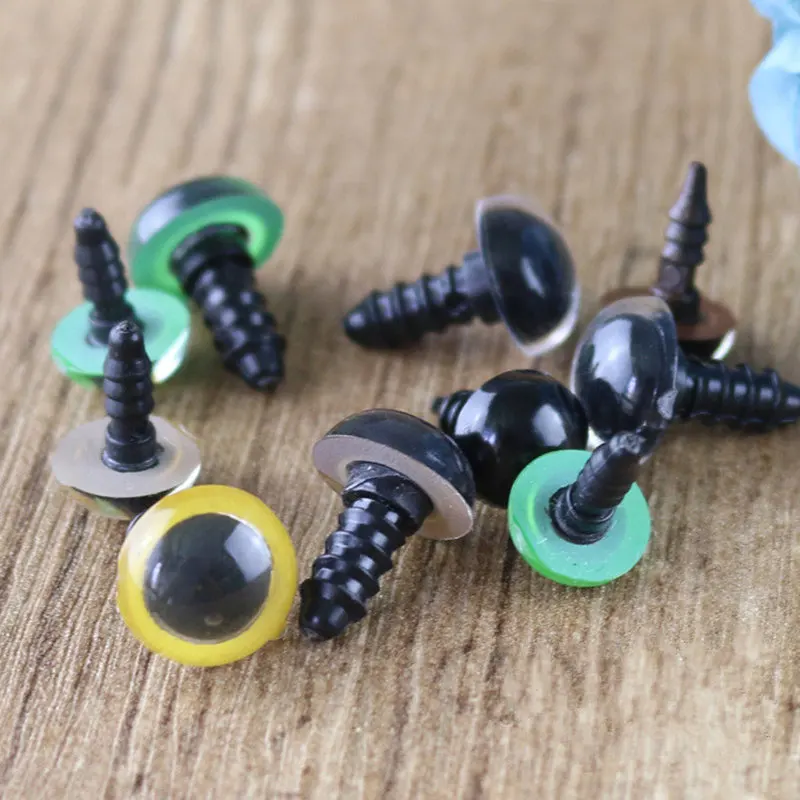 Color Plastic Safety Eyes 8/10/12MM 100PCS For Animal Puppet Crafts Decoration